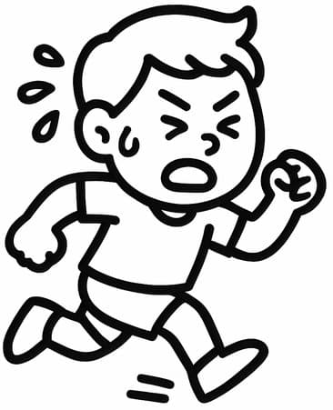 child vigorously exercising image