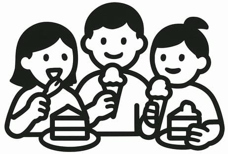 eating in social setting image